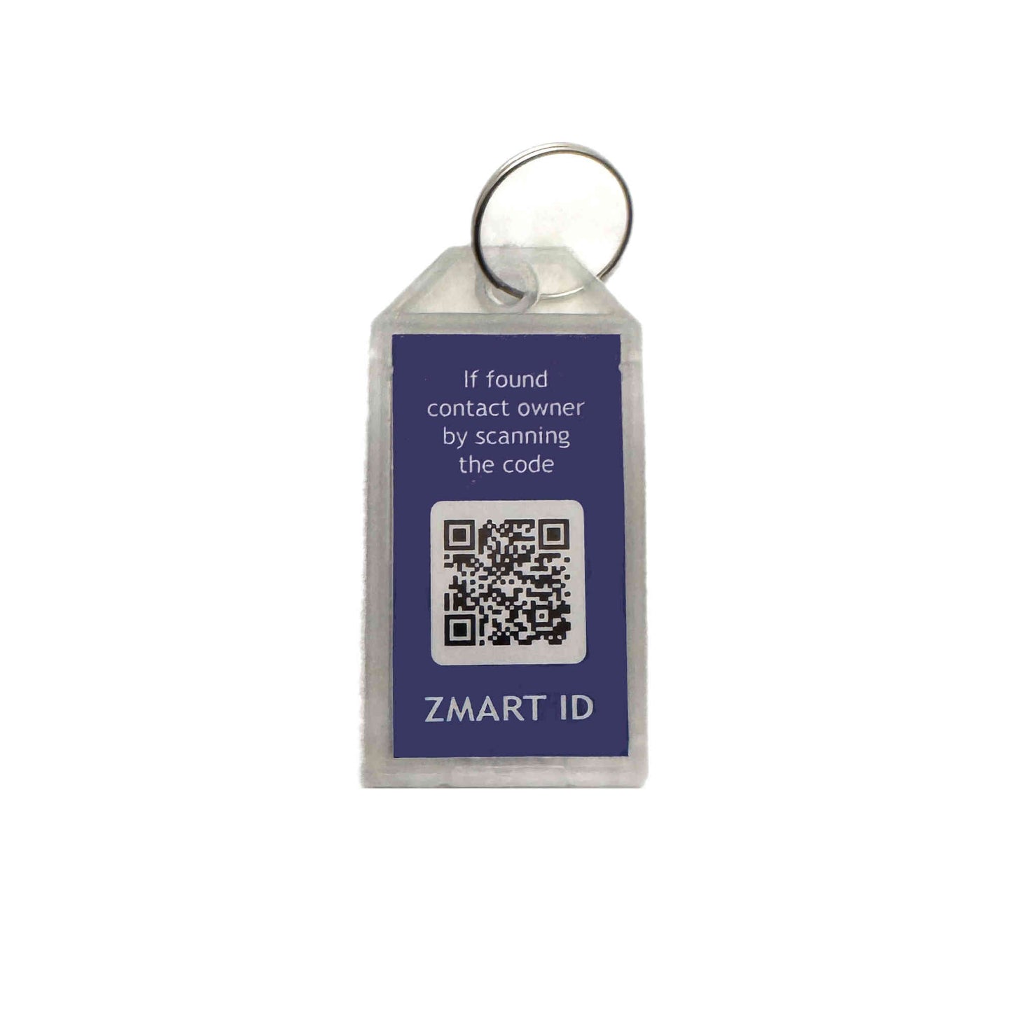 Nøglering, plast 25x45 mm m/Qr-kode