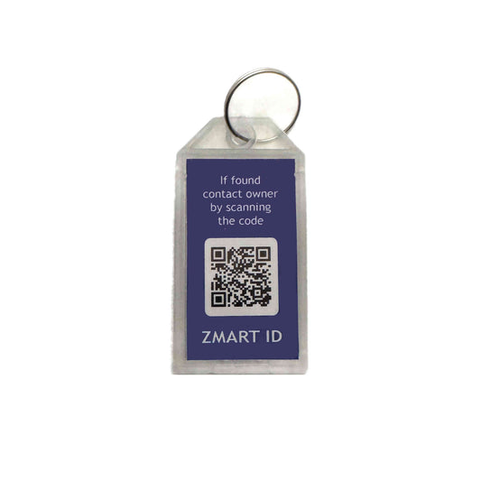 Nøglering, plast 25x45 mm m/Qr-kode