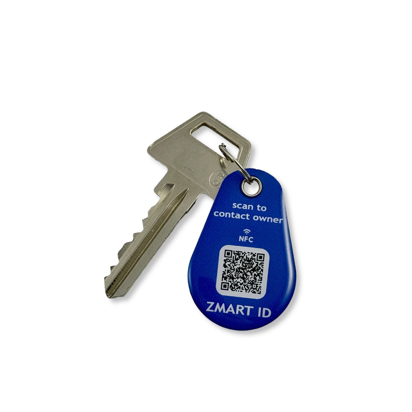 Nøglering, dråbeformet med QR og NFC