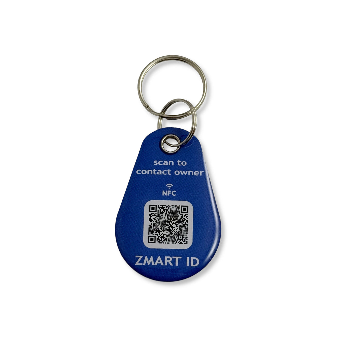 Nøglering, dråbeformet med QR og NFC
